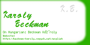 karoly beckman business card